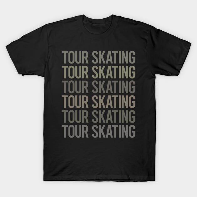 Gray Text Art Tour Skating T-Shirt by Happy Life